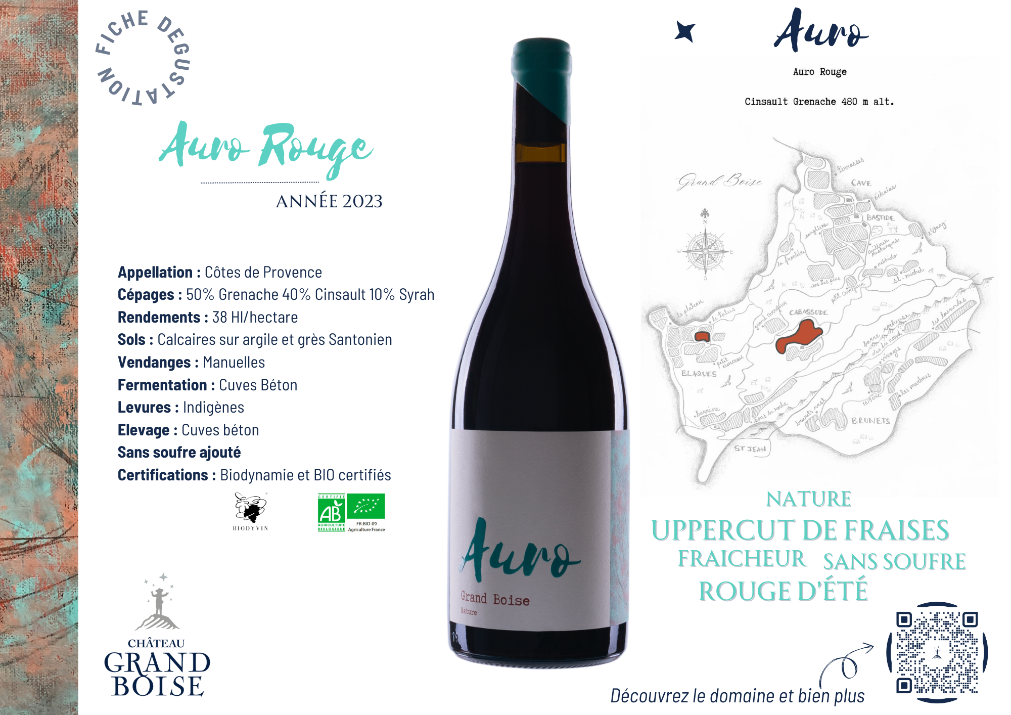 Fiche dégustation cuvée AURO Rouge