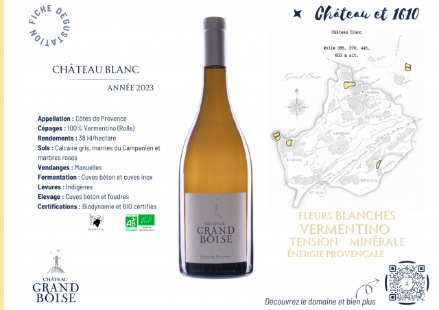 Fiche dégustation cuvée CHATEAU BLANC