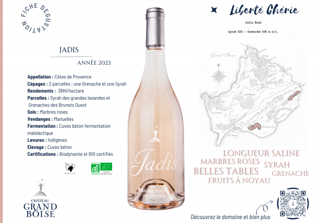 Fiche dégustation cuvée JADIS Rosé 