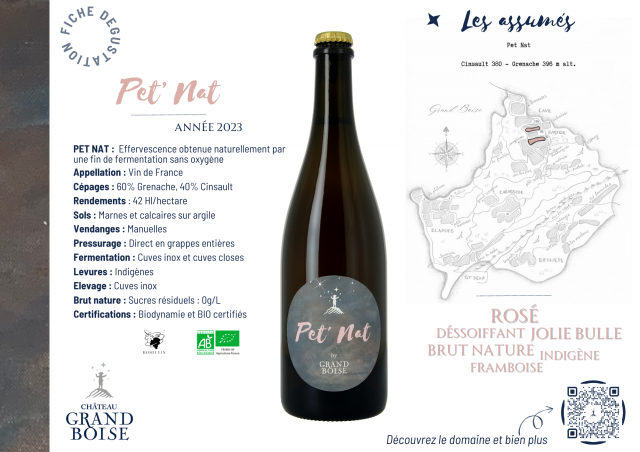 Fiche dégustation cuvée PET NAT