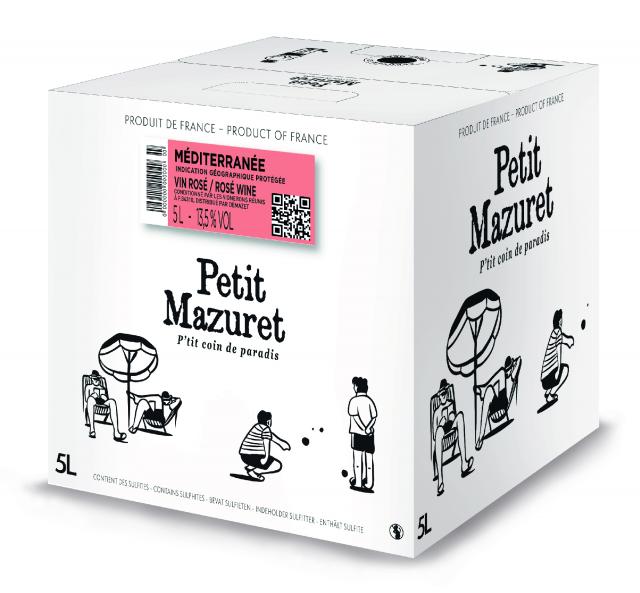  IGP  Méditerranée, PETIT MAZURET, BAG IN BOX 10L, Rosé