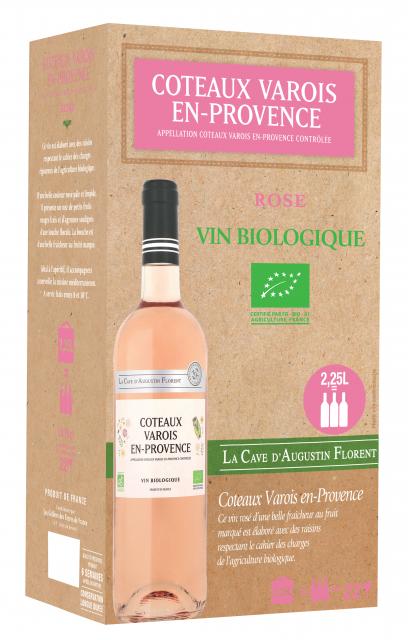 La Cave d'Augustin Florent, AOC Coteaux varois en Provence, Rosé, Bio, BIB 2.25L