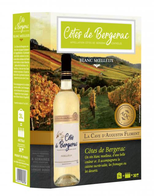 La Cave d'Augustin Florent, AOC Côtes de Bergerac, Blanc Moelleux, BIB 3L