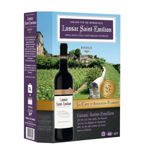 La Cave d'Augustin Florent, AOC Lussac-Saint-Emilion, Rouge, BIB 3L