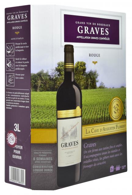 La Cave d'Augustin Florent, AOC Graves, Rouge, Non millésimé, BIB 3L