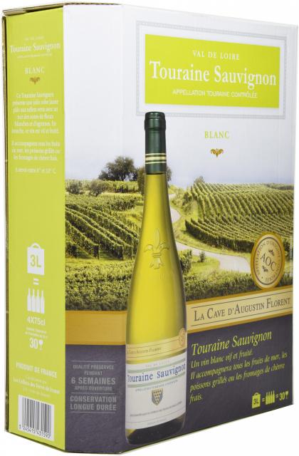 La Cave d'Augustin Florent, Sauvignon, AOC Touraine, Blanc, BIB 3L