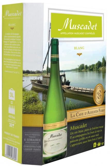 La Cave d'Augustin Florent, AOC Muscadet, Blanc, Non millésimé, BIB 3L