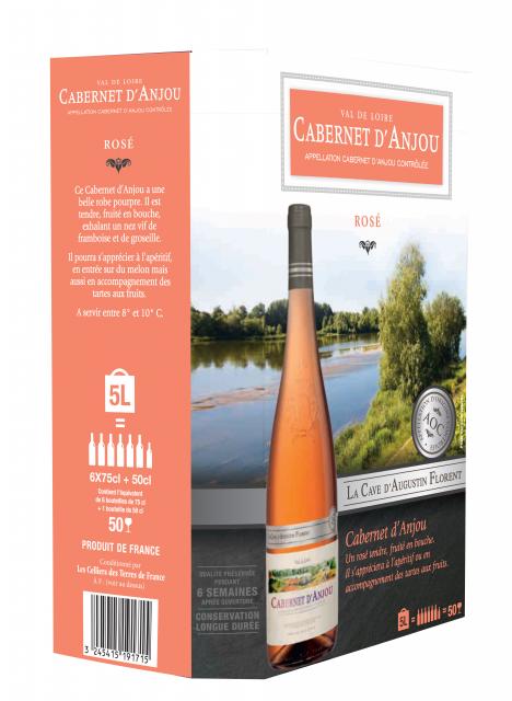 La Cave d'Augustin Florent, AOC Cabernet d'Anjou, Rosé, BIB 5L