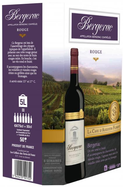 La Cave d'Augustin Florent, AOC Bergerac, Rouge, BIB 5L