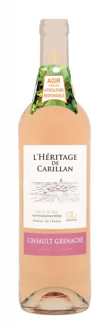 IGP PAYS D OC ROSE CINSAULT GRENACHE L HERITAGE DE CARILLAN AGIR