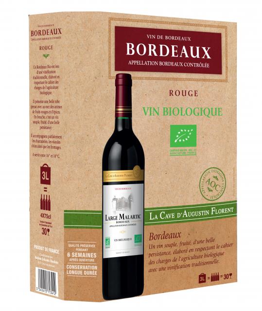 La Cave d'Augustin Florent, BIO, AOC Bordeaux, Rouge, BIB 3L