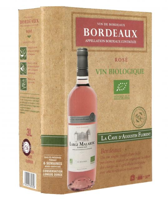 La Cave d'Augustin Florent, AOC Bordeaux, Rosé, Bio, BIB 3L