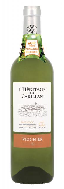 IGP PAYS D OC BLANC VIOGNIER L HERITAGE DE CARILLAN AGIR