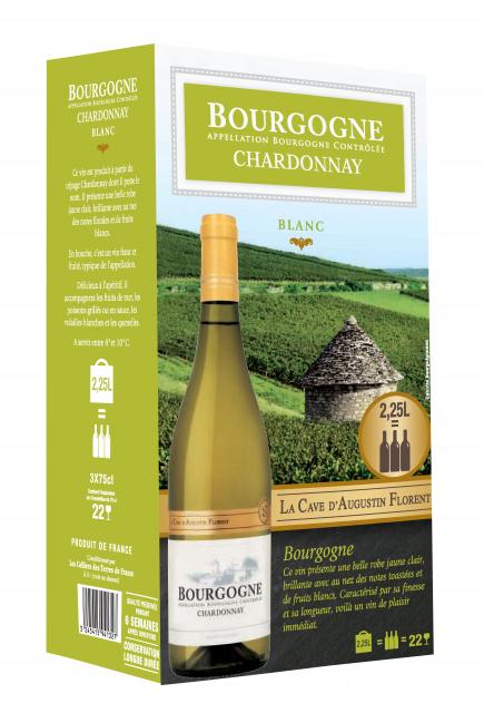 La Cave d'Augustin Florent, AOC Bourgogne, Chardonnay, Blanc, BIB 2.25L