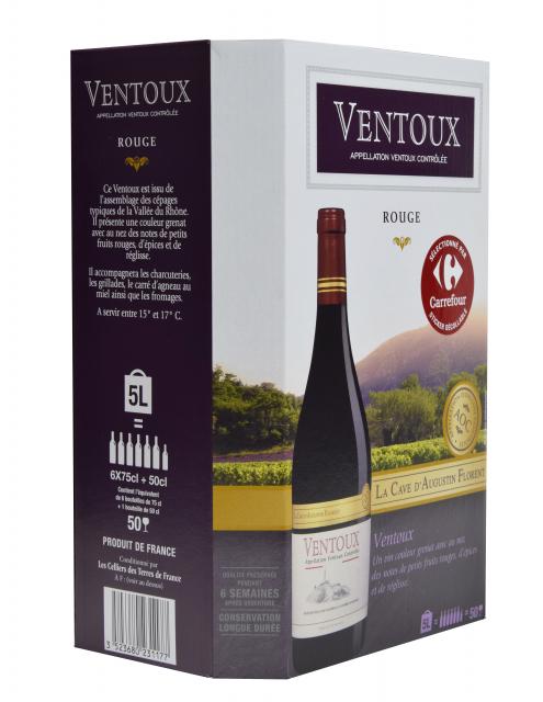 La Cave d'Augustin Florent, AOC Ventoux, Rouge, BIB 5L