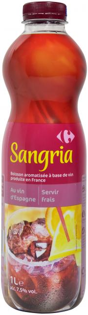 3560071101435 1 BOISSON A BASE DE VIN SANGRIA ROUGE MDD CRF PET 1L 73409
