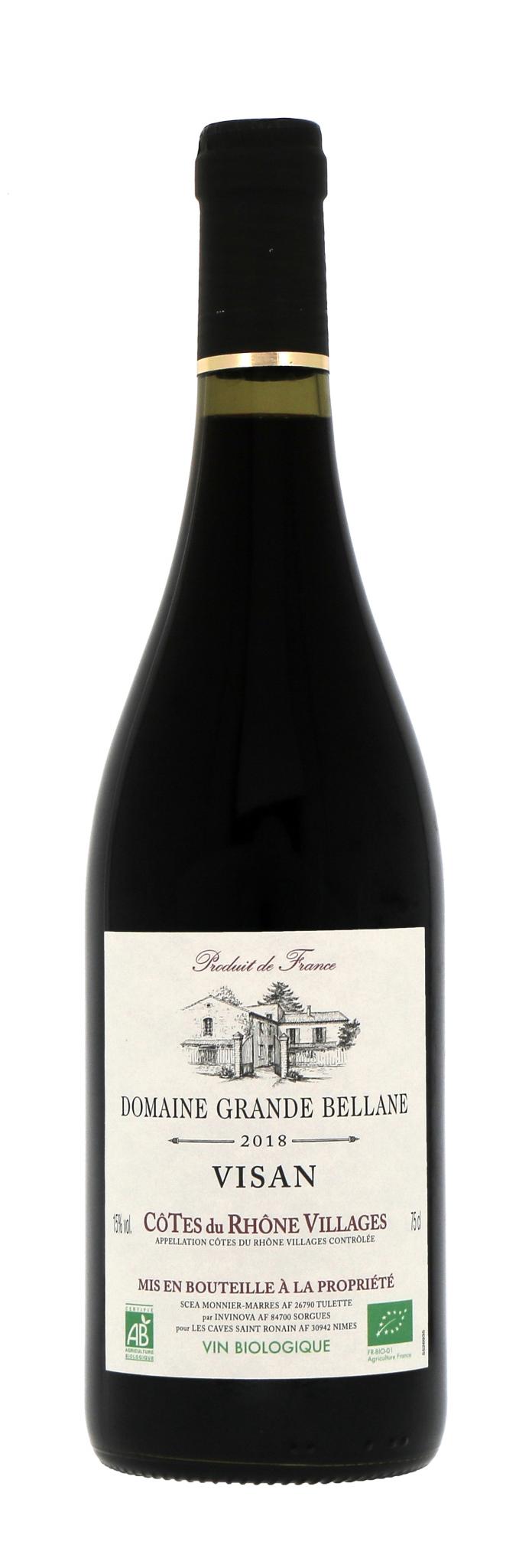 3660989184695 1 AOC COTES DU RHONE VILLAGES VISAN RGE DOM GRANDE BELLANE 2018 1005389