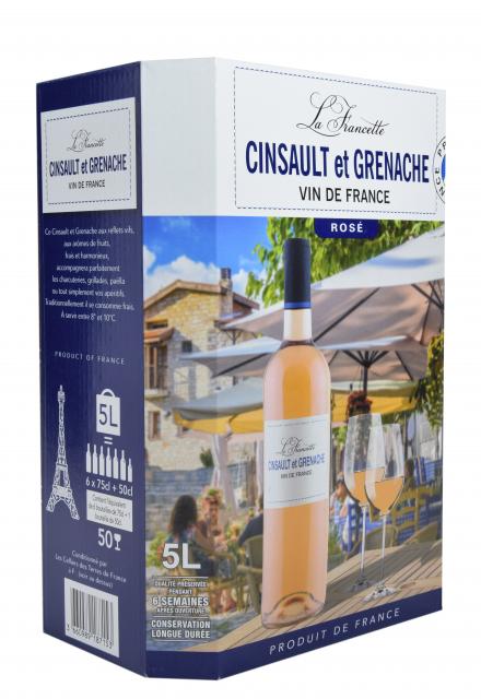 3660989187153 5L BIB VDF CINSAULT GRENACHE ROSE LA FRANCETTE