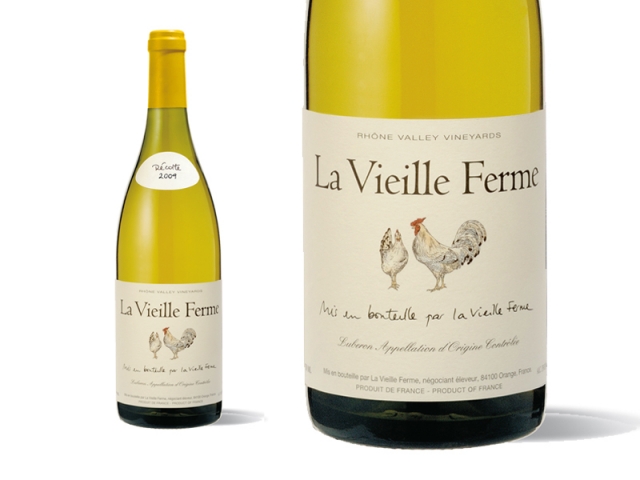 Bouteille et Etiquette La Vieille Ferme Blanc 2009