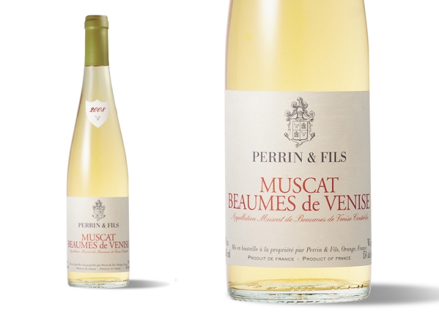 Bouteille et Etiquette Perrin et Fils Muscat Beaumes de Venise 2008