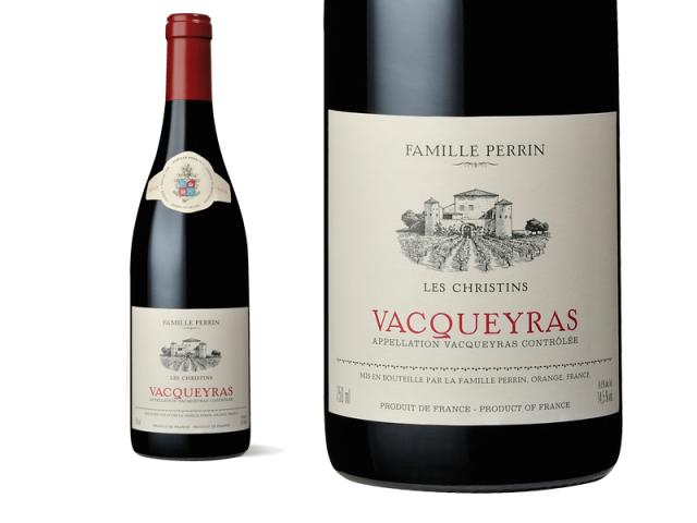 Bouteille et Etiquette Perrin et Fils Vacqueyras Les Christins 2009