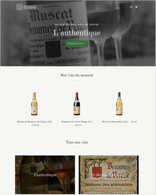 Boutique Shopify Domaine des Bernardins propulsée par vin.co