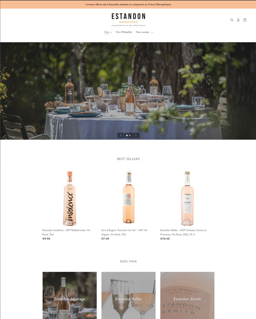 Boutique Shopify Estandon Vignerons propulsée par vin.co