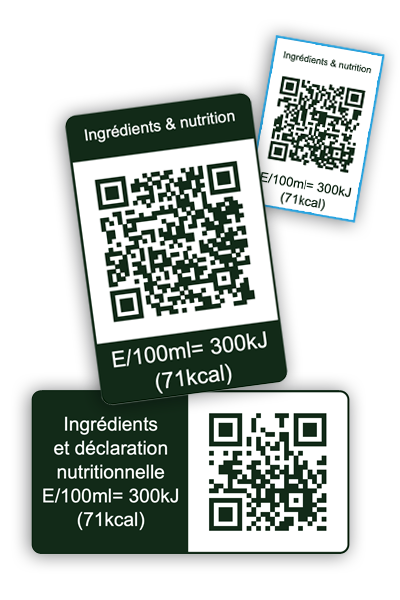 Exemple de Nutri QR Code Vin.co sur une bouteille de 